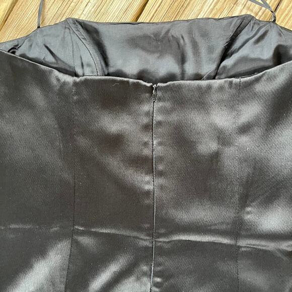 ABS Evening Allen Schwartz Vintage Black Satin Strapless Mini Dress Size 6. - Picture 5 of 8